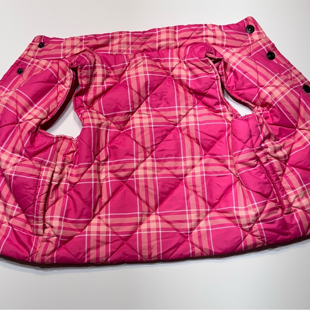 Bass Pro Shops Pink Plaid Quilted Puffer Vest Girls 3T Fleece Lined - Picture 4 of 9
